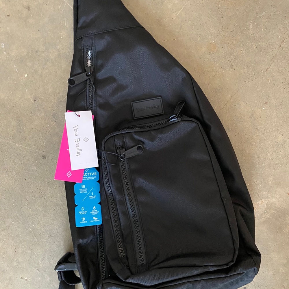 NWT Vera Bradley Reactive Sling Backpack - Black